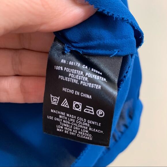 Anthropologie Maeve Royal Blue Ruffle Blouse - Picture 4 of 6